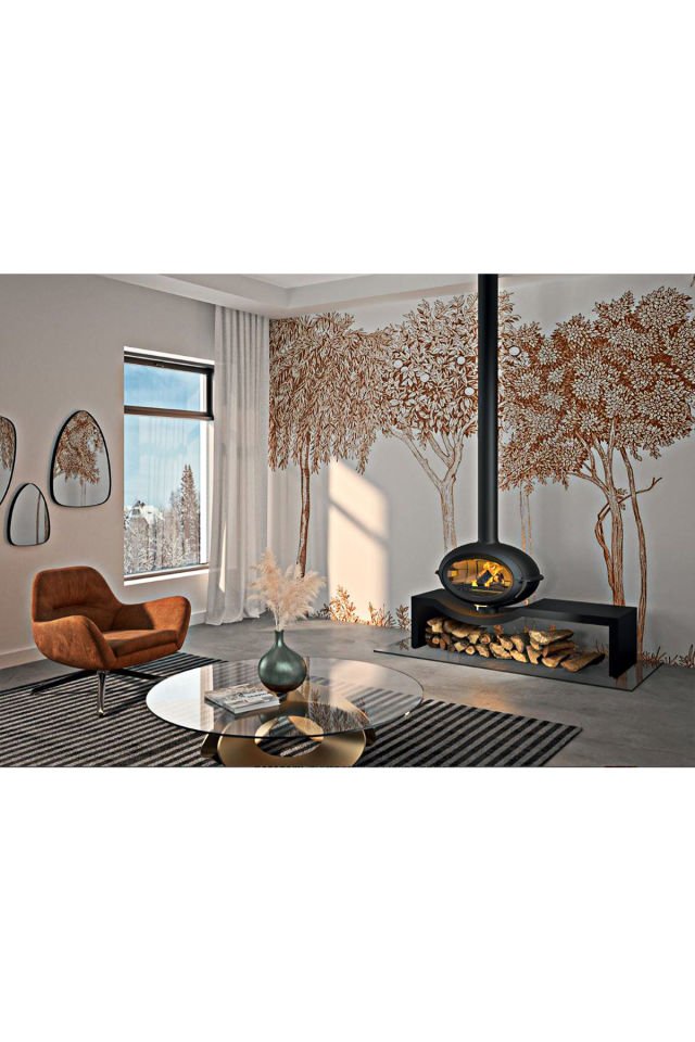 Brio Sur Banc Döküm Odun Sobası