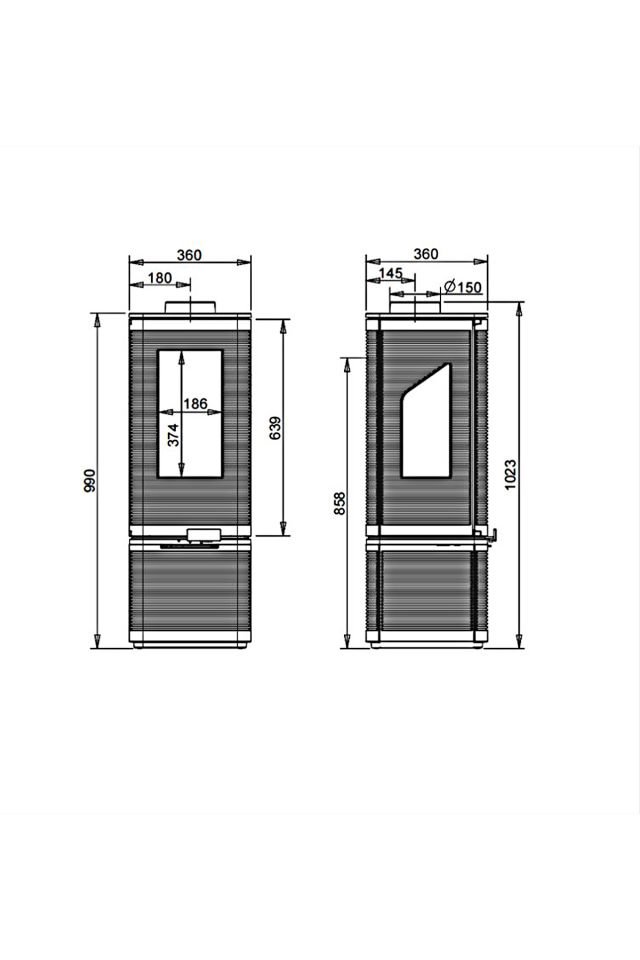 Iwaki On Base Döküm Odun Sobası (3 Tarafı Camlı)