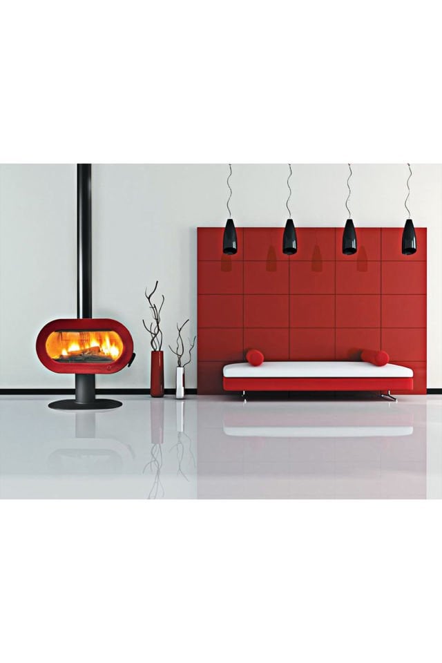 Fifty On Pedestal Kırmızı Döküm Odun Sobası