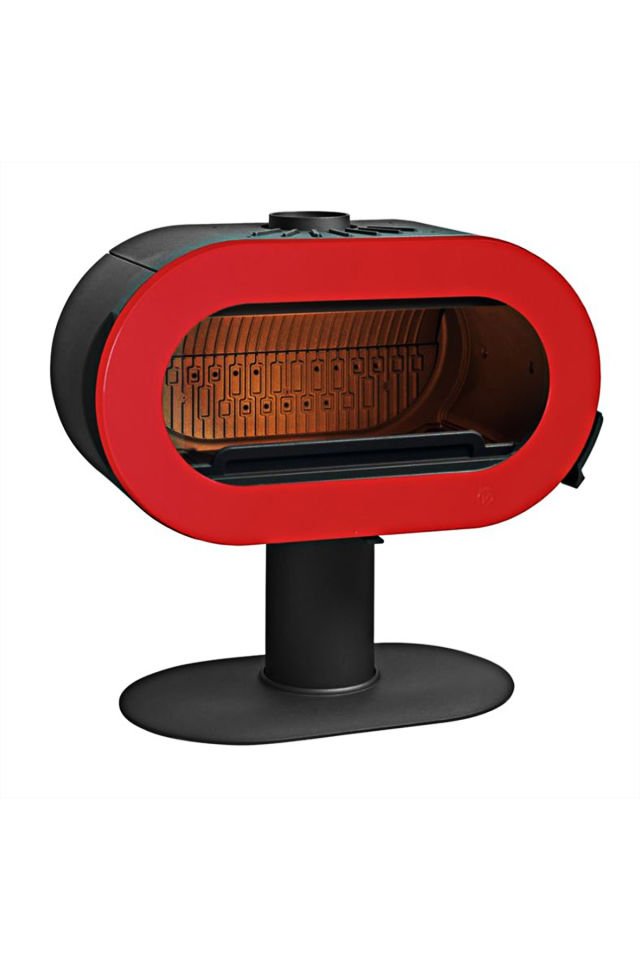 Fifty On Pedestal Kırmızı Döküm Odun Sobası