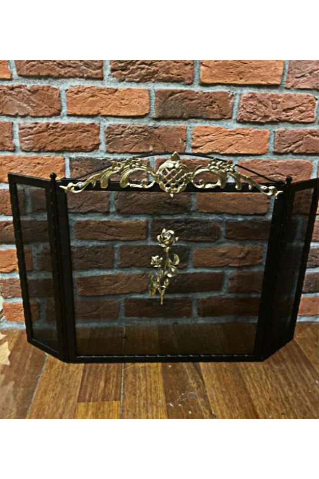 Gül Desenli Şömine Siperlik