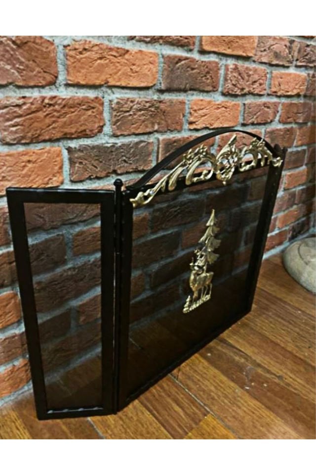 Geyik Desenli Şömine Siperlik