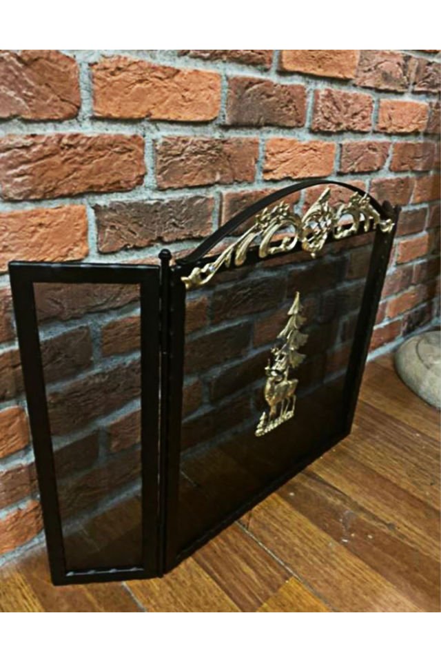 Geyik Desenli Şömine Siperlik