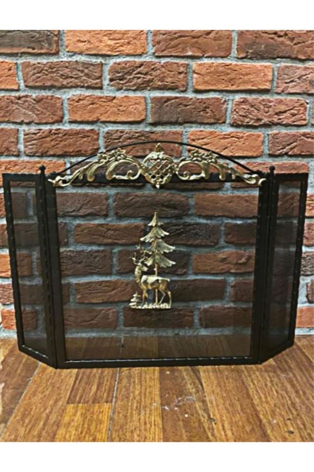 Geyik Desenli Şömine Siperlik