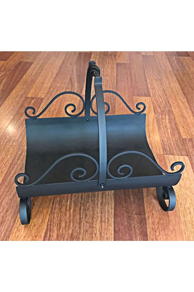 Kulplu Siyah Şömine Odunluk