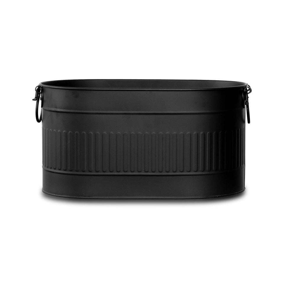 Oval Siyah Şömine Odunluk