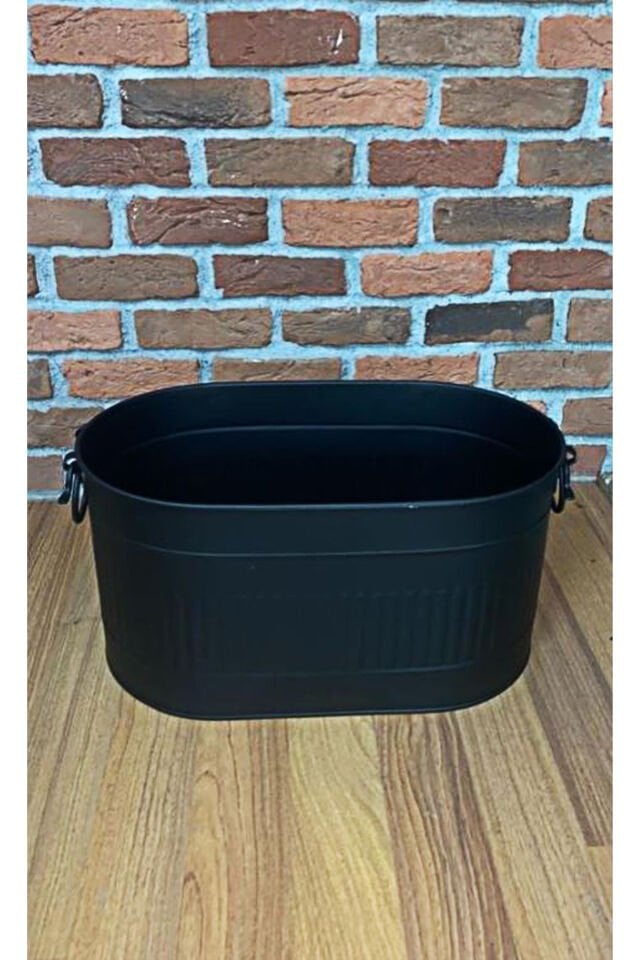 Oval Siyah Şömine Odunluk