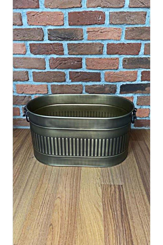 Gold Oval Siyah Şömine Odunluk