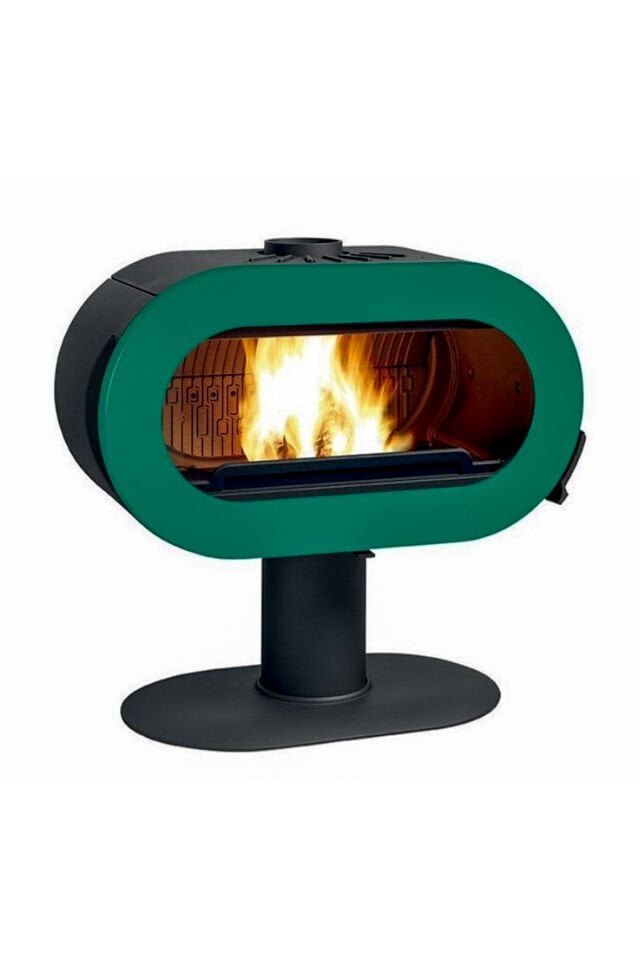 Fifty On Pedestal Döküm Odun Sobası Mint Yeşili