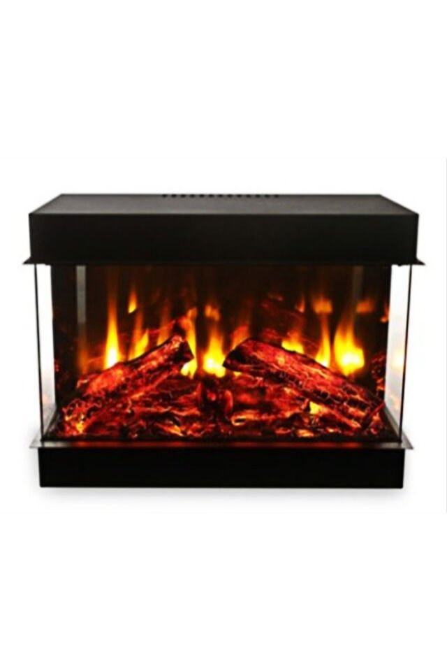 Coza 70 cm 3 Tarafı Camlı Elektrikli Şömine (Isılı)